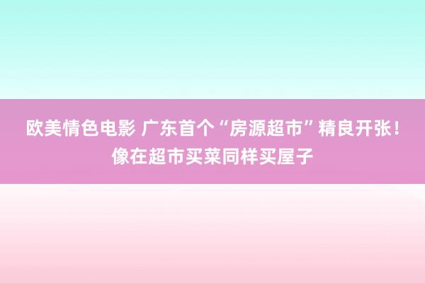 欧美情色电影 广东首个“房源超市”精良开张！像在超市买菜同样买屋子