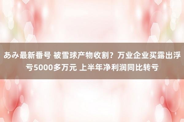 あみ最新番号 被雪球产物收割？万业企业买露出浮亏5000多万元 上半年净利润同比转亏