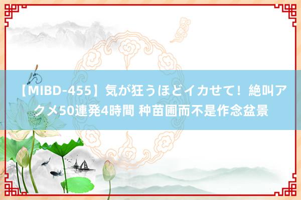 【MIBD-455】気が狂うほどイカせて！絶叫アクメ50連発4時間 种苗圃而不是作念盆景