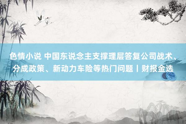 色情小说 中国东说念主支撑理层答复公司战术、分成政策、新动力车险等热门问题丨财报金选