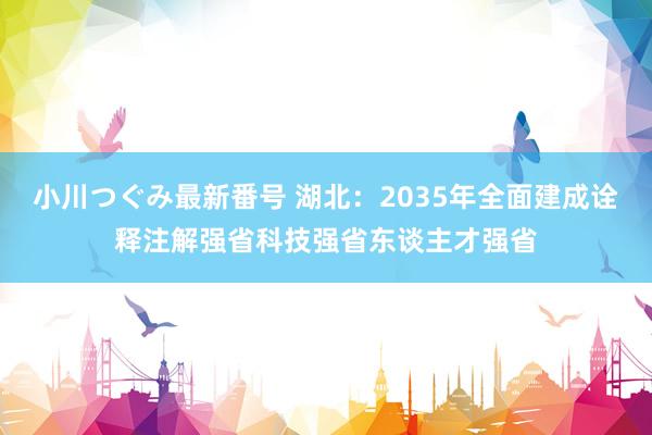 小川つぐみ最新番号 湖北：2035年全面建成诠释注解强省科技强省东谈主才强省