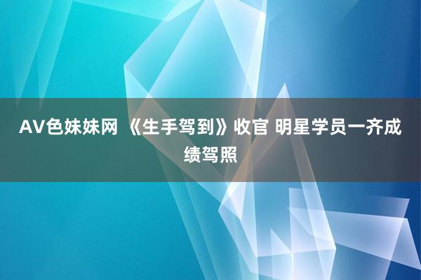 AV色妹妹网 《生手驾到》收官 明星学员一齐成绩驾照